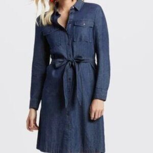 Draper James Belted Chambray Shirtdress